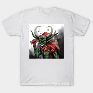 evil santa claus krampus is coming to town T-Shirt